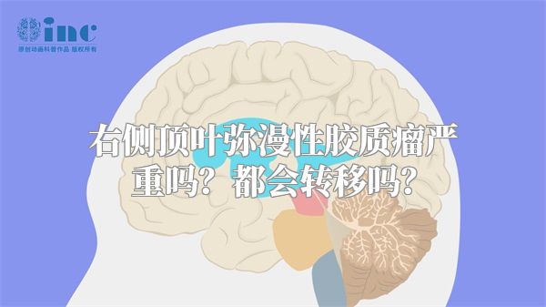 右侧顶叶弥漫性胶质瘤严重吗？都会转移吗？