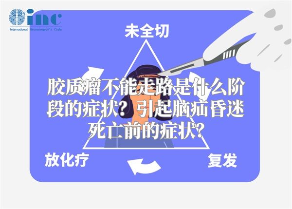 胶质瘤不能走路是什么阶段的症状？引起脑疝昏迷死亡前的症状？