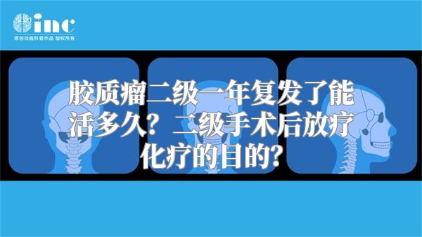 胶质瘤二级一年复发了能活多久？二级手术后放疗化疗的目的？