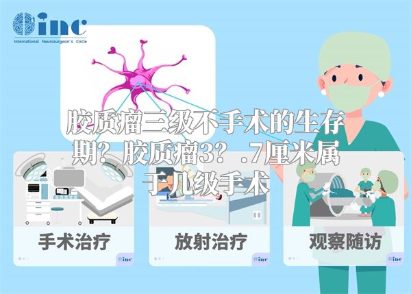 胶质瘤三级不手术的生存期？胶质瘤3？.7厘米属于几级手术