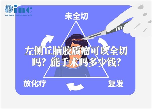 左侧丘脑胶质瘤可以全切吗？能手术吗多少钱？