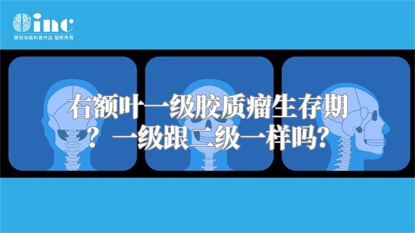 右额叶一级胶质瘤生存期？一级跟二级一样吗？