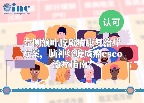 左侧额叶胶质瘤康复治疗方案，脑神经胶质瘤csco治疗指南？