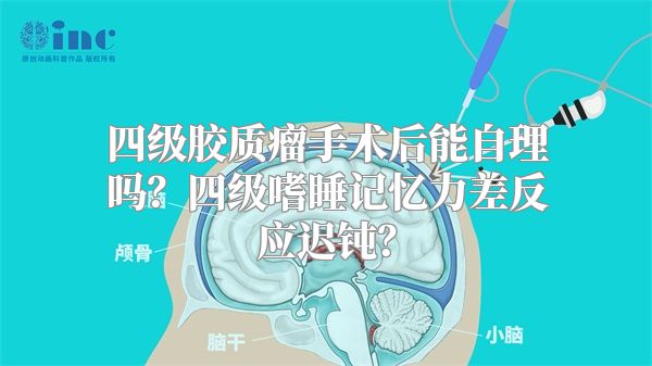 四级胶质瘤手术后能自理吗？四级嗜睡记忆力差反应迟钝？