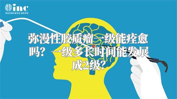 弥漫性胶质瘤一级能痊愈吗？一级多长时间能发展成2级？