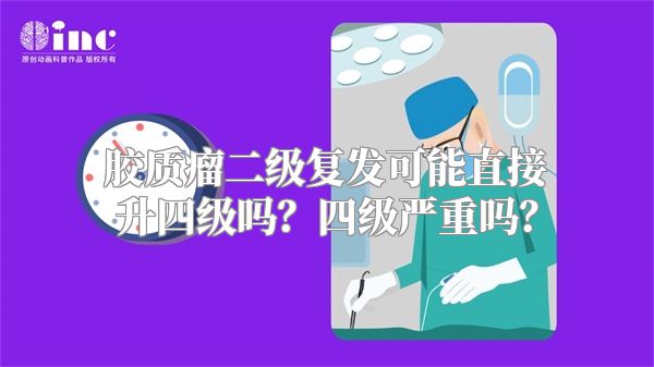 胶质瘤二级复发可能直接升四级吗？四级严重吗？