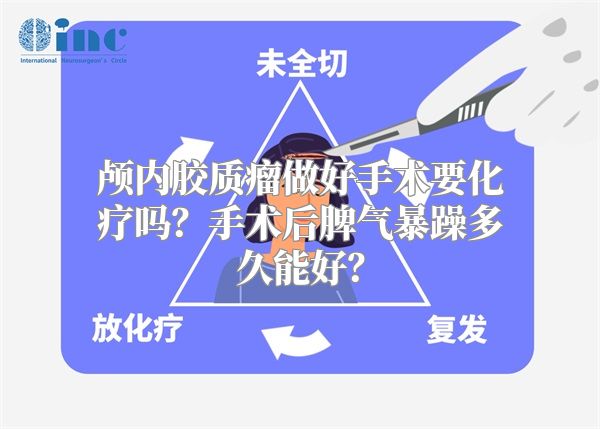 颅内胶质瘤做好手术要化疗吗？手术后脾气暴躁多久能好？