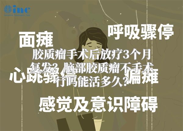 胶质瘤手术后放疗3个月复发？脑部胶质瘤不手术行吗能活多久？