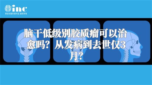 脑干低级别胶质瘤可以治愈吗？从发病到去世仅3月？