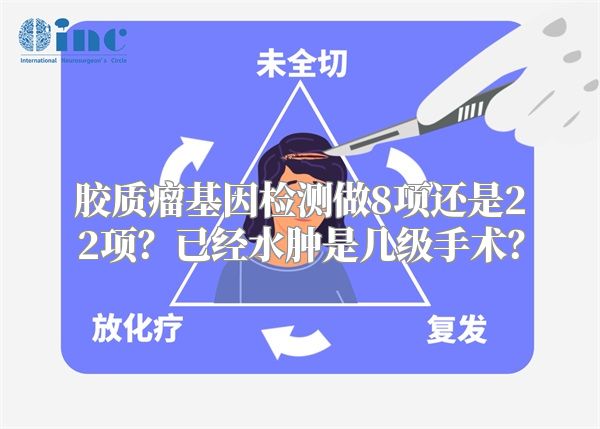 胶质瘤基因检测做8项还是22项？已经水肿是几级手术？