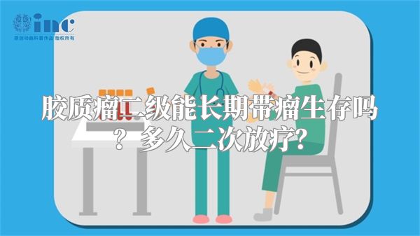 胶质瘤二级能长期带瘤生存吗？多久二次放疗？