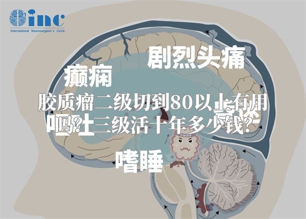 胶质瘤二级切到80以上有用吗？三级活十年多少钱？