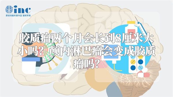 胶质瘤两个月会长到8厘米大小吗？颅内淋巴瘤会变成胶质瘤吗？